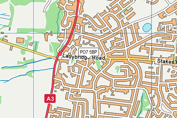 PO7 5BP map - OS VectorMap District (Ordnance Survey)