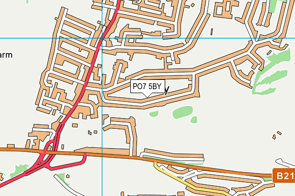 PO7 5BY map - OS VectorMap District (Ordnance Survey)