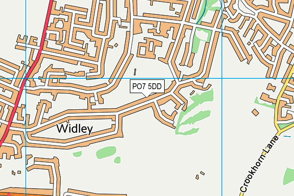 PO7 5DD map - OS VectorMap District (Ordnance Survey)