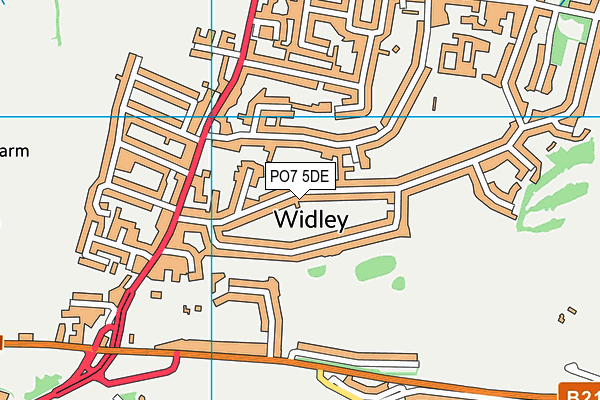 PO7 5DE map - OS VectorMap District (Ordnance Survey)