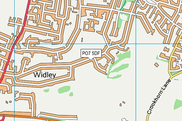 PO7 5DF map - OS VectorMap District (Ordnance Survey)
