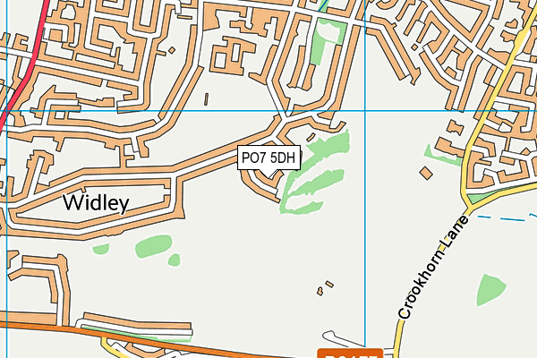 PO7 5DH map - OS VectorMap District (Ordnance Survey)