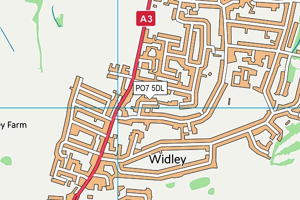 PO7 5DL map - OS VectorMap District (Ordnance Survey)