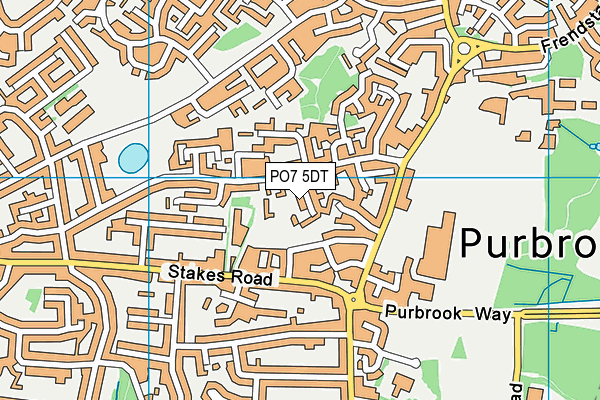 PO7 5DT map - OS VectorMap District (Ordnance Survey)