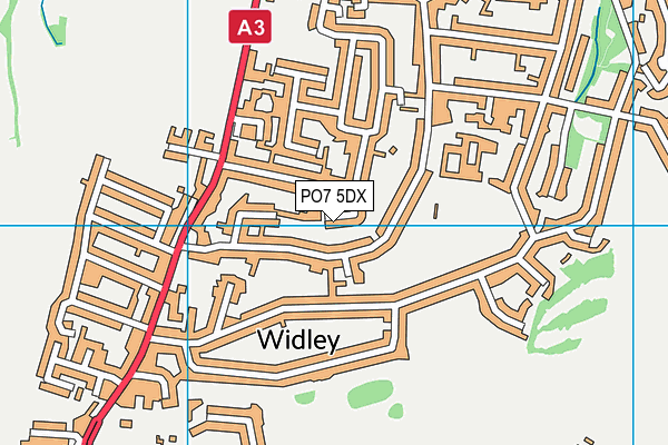 PO7 5DX map - OS VectorMap District (Ordnance Survey)