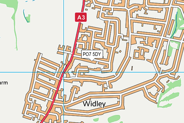 PO7 5DY map - OS VectorMap District (Ordnance Survey)