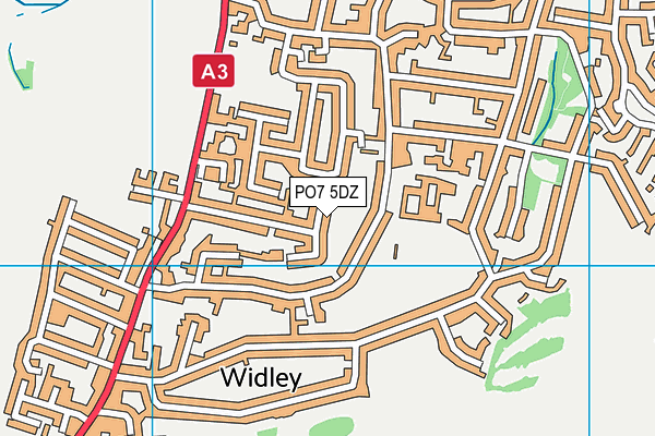 PO7 5DZ map - OS VectorMap District (Ordnance Survey)