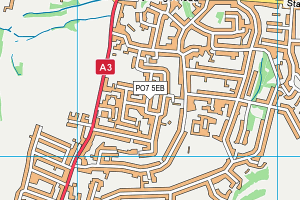 PO7 5EB map - OS VectorMap District (Ordnance Survey)