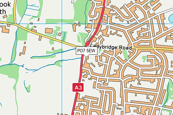 PO7 5EW map - OS VectorMap District (Ordnance Survey)