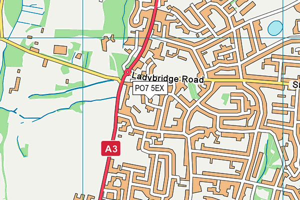 PO7 5EX map - OS VectorMap District (Ordnance Survey)