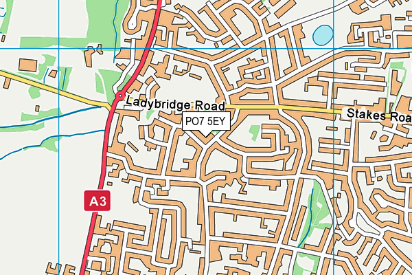 PO7 5EY map - OS VectorMap District (Ordnance Survey)