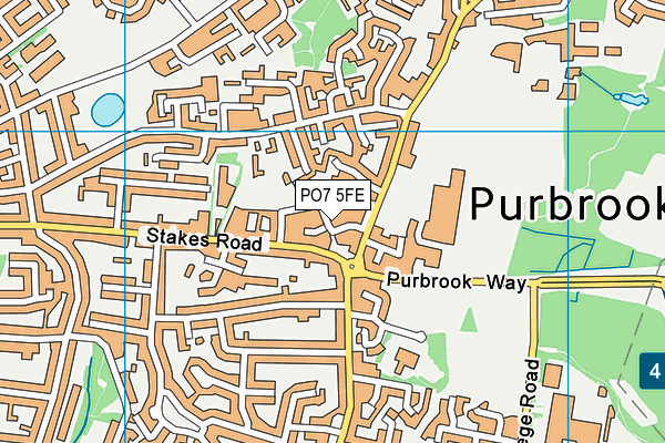 PO7 5FE map - OS VectorMap District (Ordnance Survey)