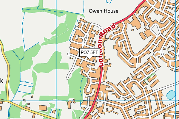 PO7 5FT map - OS VectorMap District (Ordnance Survey)