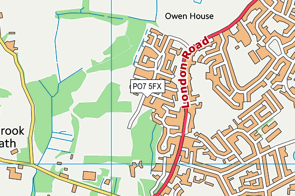 PO7 5FX map - OS VectorMap District (Ordnance Survey)