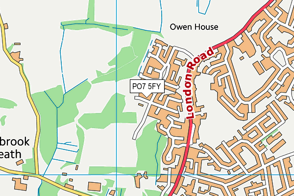 PO7 5FY map - OS VectorMap District (Ordnance Survey)
