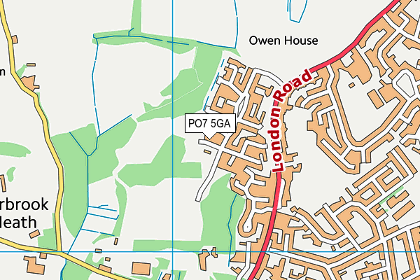 PO7 5GA map - OS VectorMap District (Ordnance Survey)