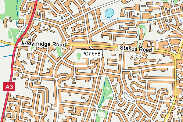PO7 5HB map - OS VectorMap District (Ordnance Survey)
