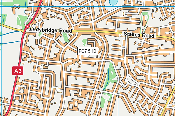 PO7 5HD map - OS VectorMap District (Ordnance Survey)