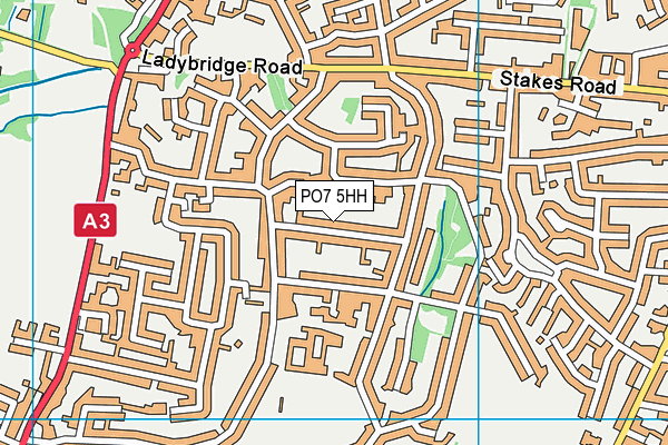PO7 5HH map - OS VectorMap District (Ordnance Survey)