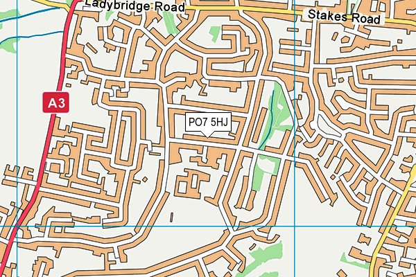 PO7 5HJ map - OS VectorMap District (Ordnance Survey)