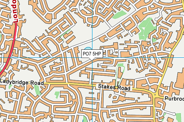 PO7 5HP map - OS VectorMap District (Ordnance Survey)