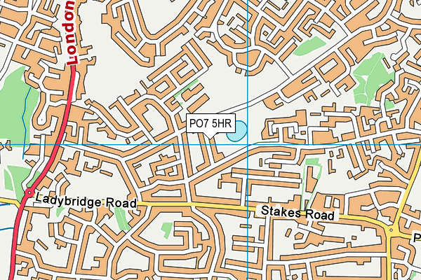 PO7 5HR map - OS VectorMap District (Ordnance Survey)