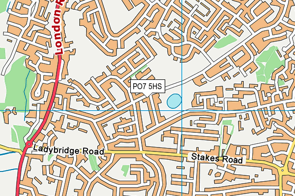 PO7 5HS map - OS VectorMap District (Ordnance Survey)