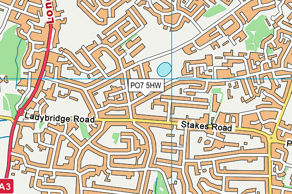 PO7 5HW map - OS VectorMap District (Ordnance Survey)