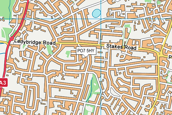 PO7 5HY map - OS VectorMap District (Ordnance Survey)