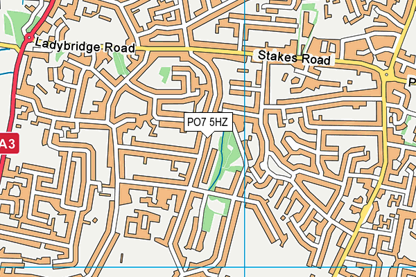 PO7 5HZ map - OS VectorMap District (Ordnance Survey)