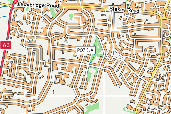 PO7 5JA map - OS VectorMap District (Ordnance Survey)