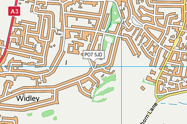 PO7 5JD map - OS VectorMap District (Ordnance Survey)