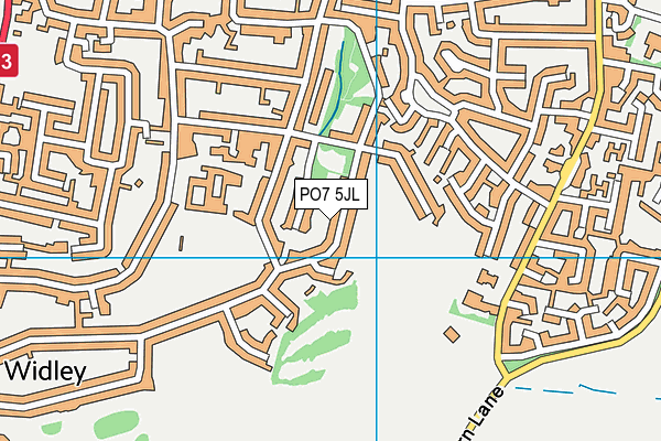 PO7 5JL map - OS VectorMap District (Ordnance Survey)