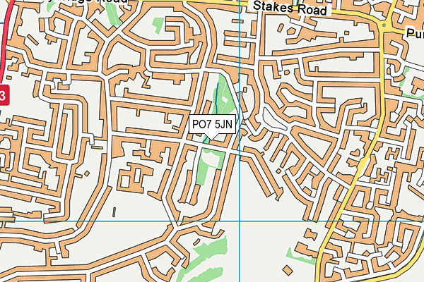 PO7 5JN map - OS VectorMap District (Ordnance Survey)