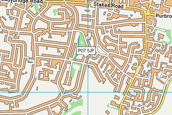 PO7 5JP map - OS VectorMap District (Ordnance Survey)