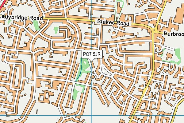 PO7 5JR map - OS VectorMap District (Ordnance Survey)