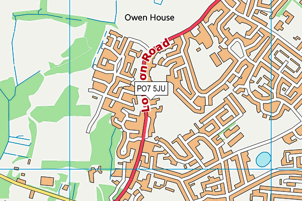 PO7 5JU map - OS VectorMap District (Ordnance Survey)