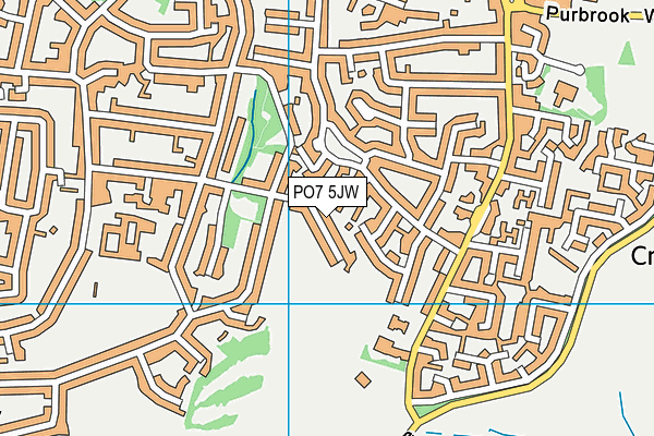 PO7 5JW map - OS VectorMap District (Ordnance Survey)