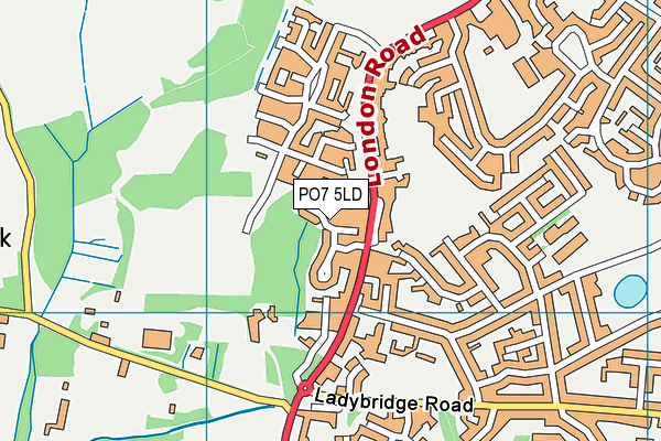 PO7 5LD map - OS VectorMap District (Ordnance Survey)