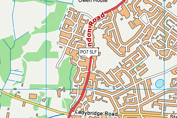 PO7 5LF map - OS VectorMap District (Ordnance Survey)