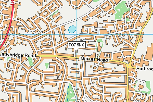 PO7 5NX map - OS VectorMap District (Ordnance Survey)