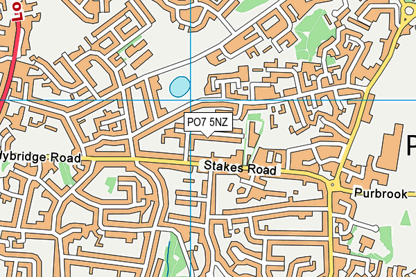 PO7 5NZ map - OS VectorMap District (Ordnance Survey)