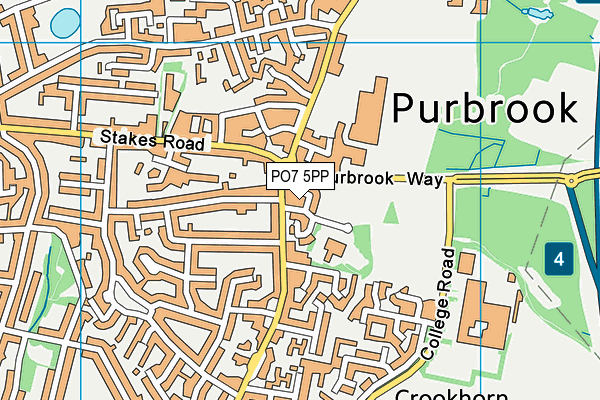 PO7 5PP map - OS VectorMap District (Ordnance Survey)