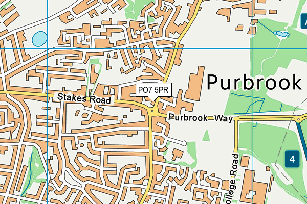 PO7 5PR map - OS VectorMap District (Ordnance Survey)