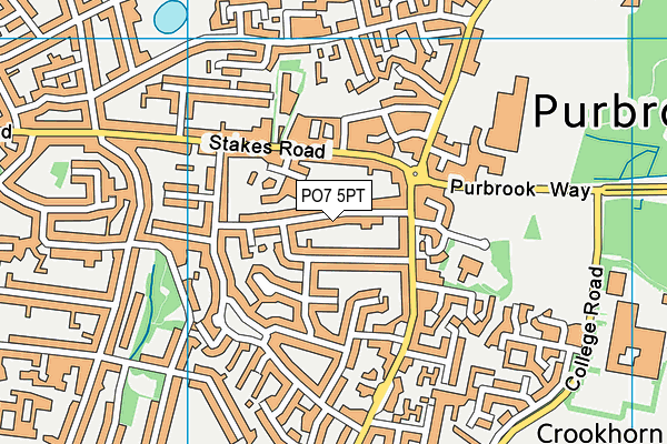 PO7 5PT map - OS VectorMap District (Ordnance Survey)