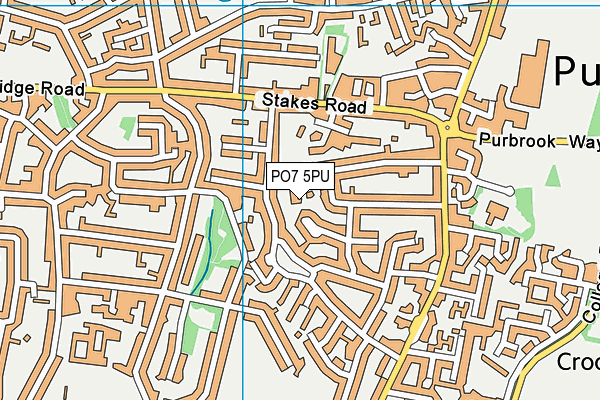 PO7 5PU map - OS VectorMap District (Ordnance Survey)
