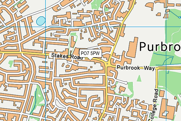 PO7 5PW map - OS VectorMap District (Ordnance Survey)