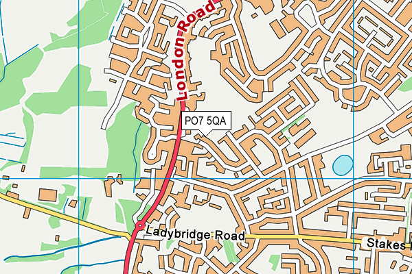 PO7 5QA map - OS VectorMap District (Ordnance Survey)