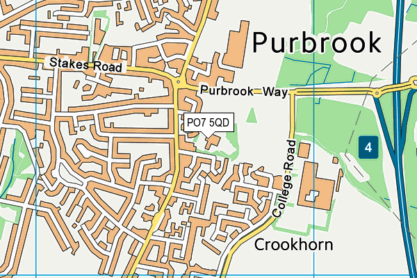 Riverside Community Special School map (PO7 5QD) - OS VectorMap District (Ordnance Survey)