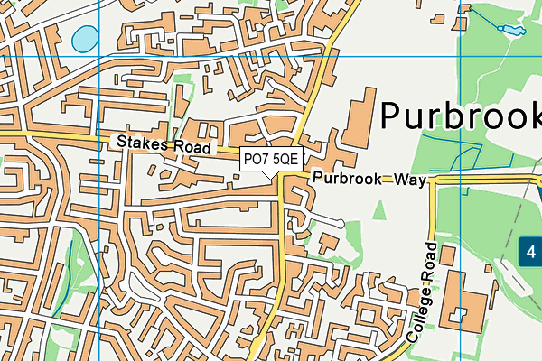 PO7 5QE map - OS VectorMap District (Ordnance Survey)